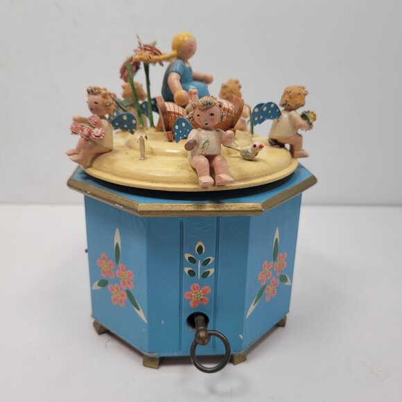 VTG Geschwister Steinbach Thorens German Music Box w/Angels Made In Switzerland - Picture 4 of 7